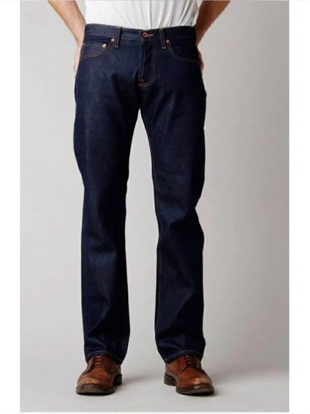 Baldwin The Reed Straight Leg Jean in Dark Wash Selvage Denim Jean Size 33X33.75